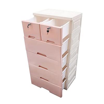 Plastic Drawers Dresser,Storage Cabinet with 6 Drawers,Closet Drawers Tall  Dresser Organizer for Clothes,Playroom,Bedroom Furniture,Stackable Vertical