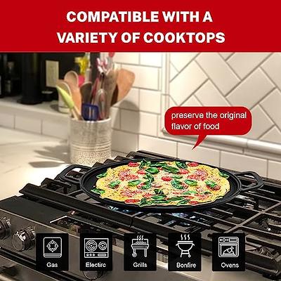 Cast Iron Pizza Pan Flat Skillet Baking Plate Kitchen Cookware For Oven 14  Inch