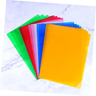 EOOUT 45pcs Plastic Project Pockets, Plastic Folders, 8 Colors Plastic Sleeves, Clear Document Folders for Letter Size and A4, for School and Office