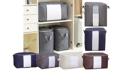 Cella S/3 Stackable Organizing Bins w/ Dividers, Lids & Handles 