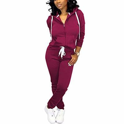  Womens Two Piece Outfits Casual Sweatsuits Solid Tracksuit  Jogging Sweat Suits Matching Jogger Hoodie Pants Set Workout Zip Lake Blue  XXL