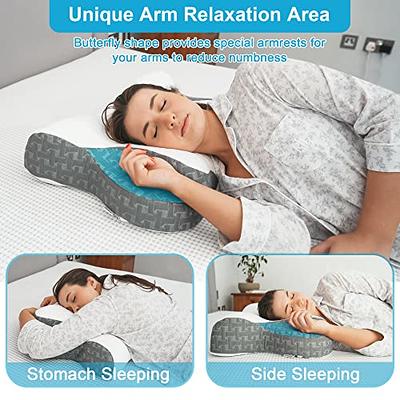 Cervical Pillow For Neck Pain Relief, Hollow Design Odorless Memory Foam  Pillows With Cooling Case, Adjustable Orthopedic Bed Pillow For Sleeping,  Con