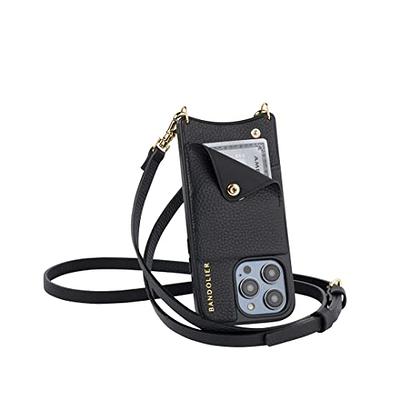 Bandolier Emma Crossbody Phone Case and Wallet - Black Leather