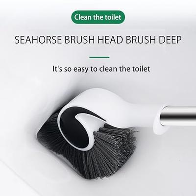 Toilet Bowl Brush and Holder for Bathroom - Under-Rim Brush Head