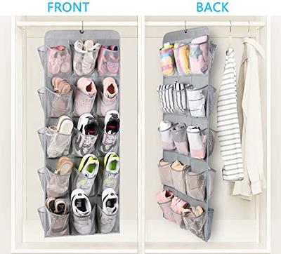 Zober 10-Shelf Hanging Shoe Organizer, Shoe Holder for Closet - 10 Mesh Pockets