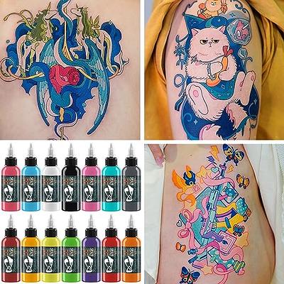 AYCOS Tattoo Ink Set-14 Colors 1 oz Tattoo Ink-Tattoo Supplies with  Microblade Paint and UV Tattoo Ink- for 3D Makeup Beauty Skin Body Art -  Yahoo Shopping