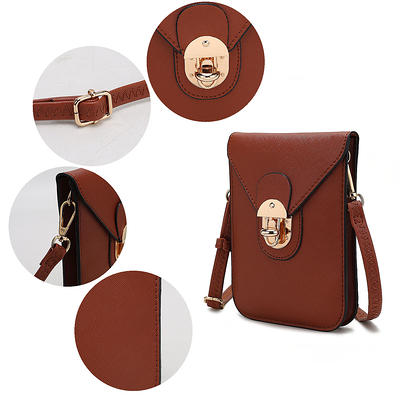 MKF Collection Havana Vegan Leather Smartphone Crossbody Handbag by Mia K 