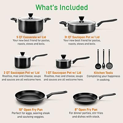 NutriChef Nonstick Cooking Kitchen Cookware Pots and Pans, 20