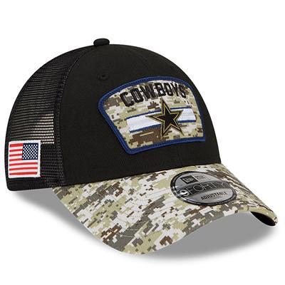 Men's New Era Black/Camo England Patriots 2022 Salute to Service 9FORTY Snapback Trucker Hat