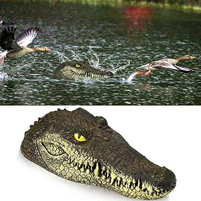 3-Piece Fake Alligator Pool Float Blue Heron Decoy for Ponds, and