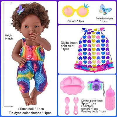BNUZEIYI Baby Doll Accessories -Baby Doll Feeding and Caring Set with  Diaper Bag Bottles for Girls Toys Gift, Stuff Doll Clothes fit 14-16 Inch  Doll