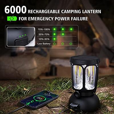 Raynic 6000 LED Camping Lantern Rechargeable, 650LM Hand Crank