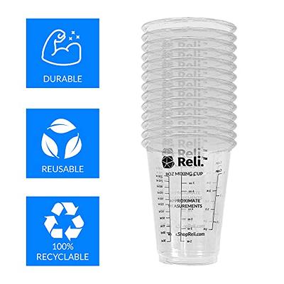 120 Pcs - Bulk Value) Reli. 8 oz Paint Mixing Cup/Resin Mixing Cups, Disposable Measuring Cups, Clear Plastic Mixing Cups for Paint, Epoxy Resin,  Pigments