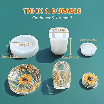 Jar Resin Molds Silicone, Pudding Jar Resin Molds with Lid, Epoxy Molds  Silicone