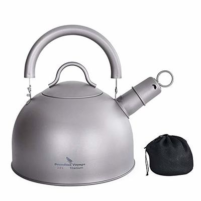 Camping Hot Water Kettle Coffee Pot Stainless Steel Double Lockable Handle  Mini Kettle Teapot Kettle for Travel Mountaineering Backpacking