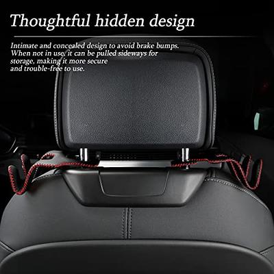 AUCELI Leather Car Seat Headrest Hook, 2 in 1 Auto Back Seat