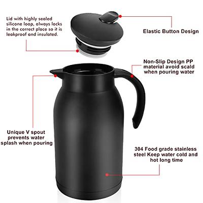 Stainless Steel Thermal Coffee Carafe Dispenser, Unbreakable Double Wall  Vacuum Thermos Flask Large Capacity 40oz 1.2L Water Tea Pot Beverage  Pitcher（Black） - Yahoo Shopping