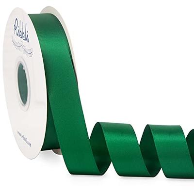 Ribbli Forest Green Satin Ribbon Double Faced Satin 1 inch x