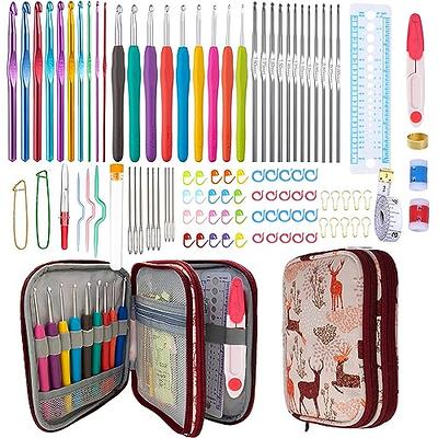 KOKNIT Multicolor Aluminum Crochet Hooks 100pcs Knitting & Crochet Supplies Set with Case Crochet Hook Needles for Crocheting Beginner