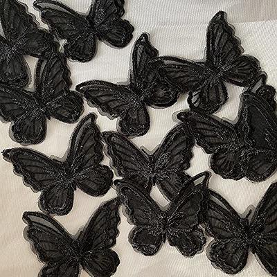 20 Pcs Double Layer Butterfly Appliques, Translucent Organza