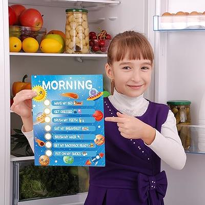 Qilery Space Daily Routine Chart for Kids Morning Bedtime Responsibility  Chart for Kids Reward Kids Routine Checklist Daily Schedule Board with 2  Sheet Routine Stickers 8 Dry Erase Markers for Toddler - Yahoo Shopping