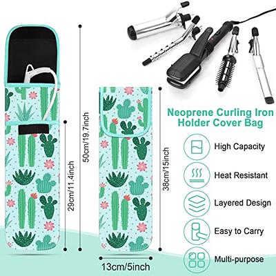 Heat Resistant Mat for Curling Iron, Flat Iron Silicone Mat Pouch for Hair  Straightener, Portable Travel Curling Iron Holder for Crimping Iron