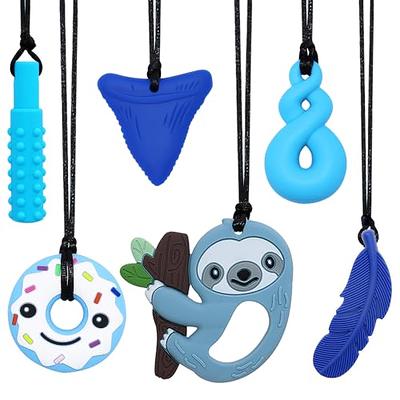 Tilcare Chew Chew Sensory Necklace Best for Kids or Adults That Like Biting  or Have Autism Perfectly Textured Silicone Chewy Toys - Chewing Pendant for  Boys & Girls - Chew Necklaces Blue/Turquoise/Green