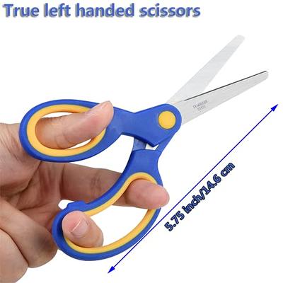 ELECKEY Left Handed Scissors for Kids 5.75,Lefty Soft Touch Pointed School Student  Scissors, Blunt, 2 Pack (Blue) - Yahoo Shopping