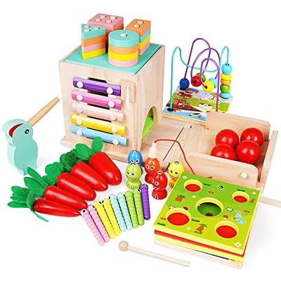 Activity Cube Toys for 1 Year Old Boy Girl, Wooden Toys Montessori for  Toddlers