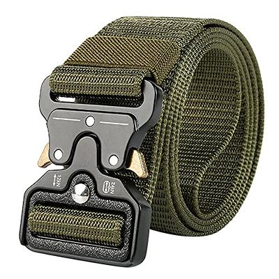 JASGOOD Nylon Military Tactical Men Belt 2 Pack Webbing Canvas Outdoor Web  Belt with Plastic Buckle, E-Black+Coffee, Fits Pant up to 40 Inch - Yahoo  Shopping