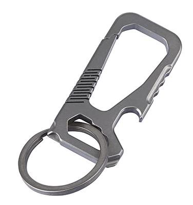 TISUR Titanium D-Rings, Metal Strong Carabiner D Shape Keychain Hook Ring  Keyring Keyfob Key Holder,Key Chain Compatible Car Key Fob Case Cover DIY