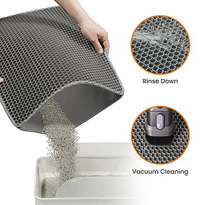 Pieviev Cat Litter Mat Double Layer Waterproof Urine Proof Trapping Mat 1  Pack (Gray, 30x24 Inch (Pack of 1))