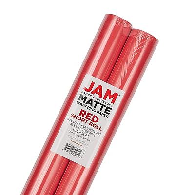 JAM Paper Gift Wrap - Matte Wrapping Paper - 26.3 Sq Ft (17 in x 18 Ft) -  Matte White - Roll Sold Individually