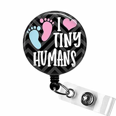 Acrylic Retractable Badge Reel With Belt Clip, Cute Nurse Badge