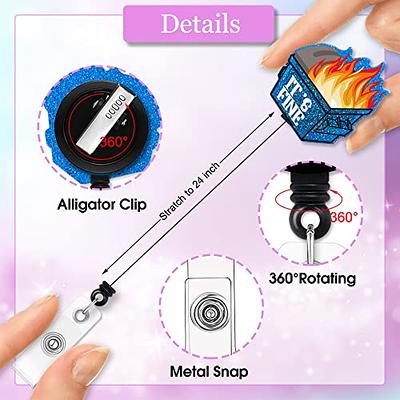 ERHACHAIJIA It's Fine Retractable Dark Blue Glitter Badge Reel with Alligator  Clip, Funny Dumpster Fire ID Card Badge Holder Gift for Nurses Doctors  Office Worker Social Worker Colleague Boss - Yahoo Shopping