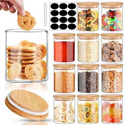 SpaceAid 24 Pcs Glass Spice Jars with Labels and Bamboo Lids, Empty 4oz Seasoning Containers for Spice Rack, Cabinet and Drawer