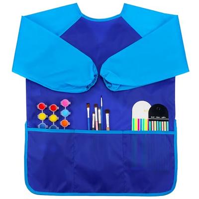 Cubaco 4 Pack Children Waterproof Artist Painting Aprons Kids Art Smocks with Long Sleeve and 3 Pockets for Age 3-8 Years