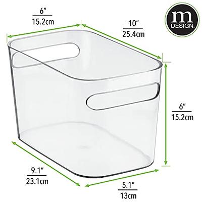 mDesign Large Plastic Garage Storage Organizer Bin with Handles, 2 Pack,  Clear