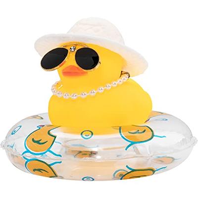 wonuu Car Duck Rubber Duck Car Ornaments Duck Car Dashboard Decorations  with Mini Crown and Necklace, C-Male Crown