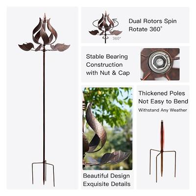 Outdoor Thermometer - 39 Inch Metal Flamingo Garden Stake Outside  Thermometer for Patio, Yard and Garden