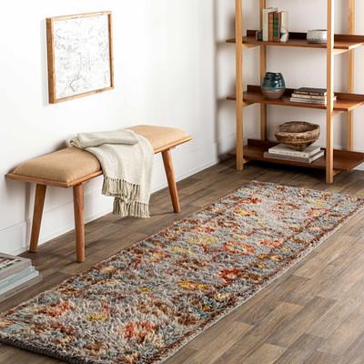 Cream and Tan Farmhouse Accent Rug, Entryway Rugs