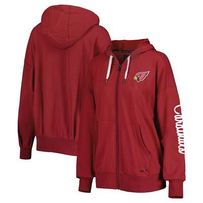 Women's Antigua Heather Gray/Black Arizona Cardinals Victory Raglan Sleeve Pullover Hoodie Size: Small