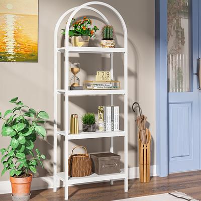 Freestanding Display Rack Tall Wood 4-Tier Bookcase Storage Shelves - Yahoo  Shopping