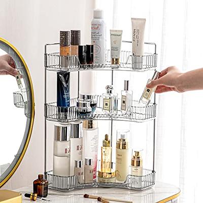 PICKKROSS 2 Tier Bathroom Counter Organizer, Wood Bathroom Organizer  Countertop, Corner Storage Shelf Counter Standing Rack, Cosmetic Vanity  Tray Kitchen Spice Rack, Bathroom Storage Decor - Yahoo Shopping