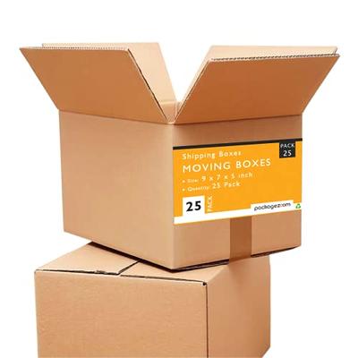 9 x 7 x 5 Cardboard Moving Boxes - Small Shipping Boxes 25 Pack