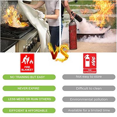 2 Pcs Fiberglass Fire Blankets Fireproof Emergency Suppression