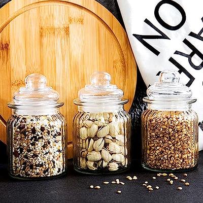 12 Black Bamboo Spice Jars - 8.5oz Large Spice Jars with Bamboo Lids - Seasoning Glass Jars with Airtight Lids - Spice Jars Black Lids Bamboo