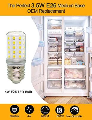 2-Pack LED Refrigerator Light Bulb Replacement 3.5W E26 40W