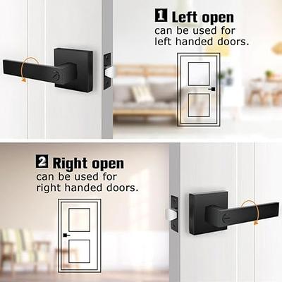 Probrico Heavy Duty Flat Black Door Handles Square Privacy