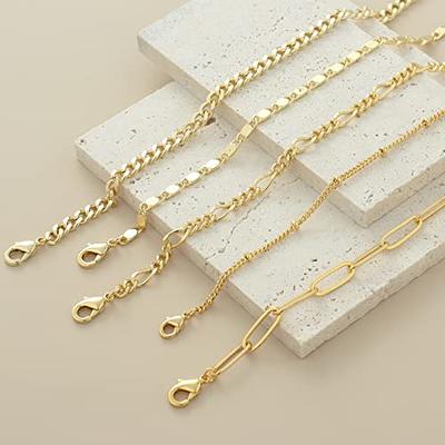  Gokeey Dainty Gold Bracelets for Women, 14K Real Gold